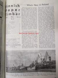 Finnish Paper and Timber 1951 -sidottu vuosikerta &quot;Lentoposti versio&quot; painettu ohuelle paperille