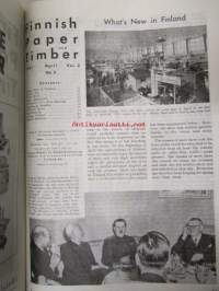 Finnish Paper and Timber 1951 -sidottu vuosikerta &quot;Lentoposti versio&quot; painettu ohuelle paperille