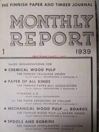 Finnish Paper and Timber Journal 1939 kuukausi raportit -sidottu vuosikerta