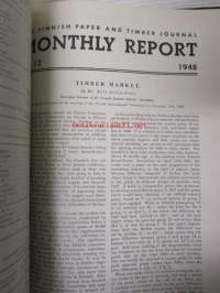 Finnish Paper and Timber Journal 1948 kuukausi raportit -sidottu vuosikerta