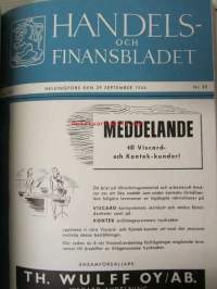 Handels- och Finansbladet / Kauppa- ja rahoituslehti 1944 -sidottu vuosikerta -annual volume