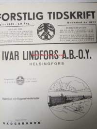Forstlig Tidskrift 1934, metsäalan ammattilehti -sidottu vuosikerta