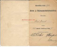 Koron ja pääoman walmistuslaitos Turku / Wastakirja 1852- 1879 allekirjoitus Victor Forselius