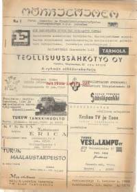 Mökkiläinen 1960 nr 1 - Turun Omakoti- ja pienkiinteistöyhdistysten Keskusyhdistys Ry:n julkaisu / moniste