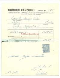 Kunnallisvero 1958  Tornion Kaupunki