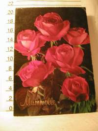 taittokortti  mummolle punaiset ruusut