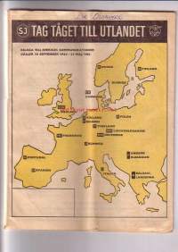 Tag tåget till utlandet - Rautatieaikataulut Ruotsista Eurooppaan syyskuu 1962 - toukokuu 1963