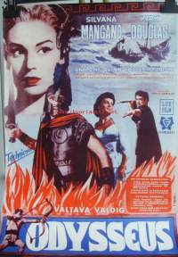 Odysseus - elokuvajuliste   1954Odysseus (ital. Ulisse) on vuonna 1954 valmistunut italialainen elokuva. Homeroksen Odysseiaan perustuvan seikkailuelokuvan on
