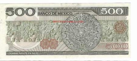 Mexiko  500 Pesos 1984  seteli