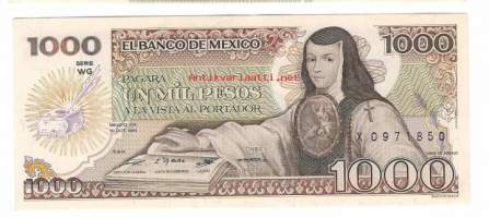 Mexiko  1000 Pesos 1984  seteli