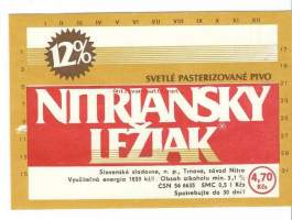 Nitriansky Ifziak , olutetiketti  tsekkiläinen Neuvostovallan aikainen