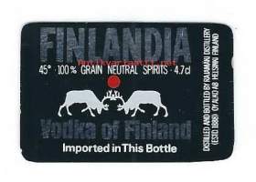 Finlandia   Vodka  3,9 cl - viinaetiketti 3x4 cm
