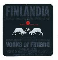 Finlandia   Vodka  4/5 pint - viinaetiketti 5,5x6 cm