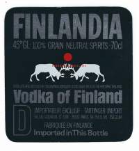 Finlandia   Vodka  D 70 cl - viinaetiketti