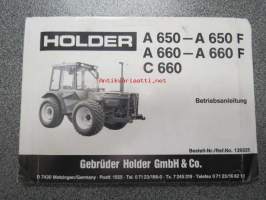 Holder A 650 - A 650 F, A 660 - A 660 F, C 660 Betriebsanleitung -käyttöohjekirja saksaksi