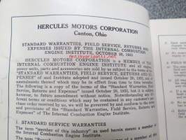 Ford - Hercules Motor Corporation (Canton, Ohio) Diesel Engine Model DOOD 4 1/2&quot; x 4 1/2&quot; Parts List For Ford 1 1/2 Ton Chassis (Section I - English, Section II