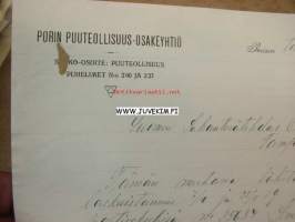 Porin Puuteollisuus-Osakeyhtiö Pori 8.1.1920 -asiakirja