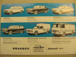 Peugeot Diesel-autot vm. 1971 myyntiesite