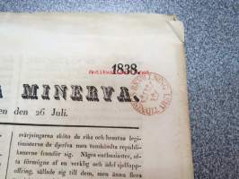 Svenska Minerva 1838 nr 89, 26.6.1838 -lehtipostitusleimattu