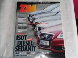 Tekniikan maailma 1/2010 isot diesel-sedanit, bluetooth-stereokuulokkeet, koeajo Toyota Verso, Audi A6 2,0 TDI