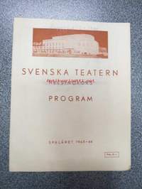 Svenska Teatern Helsingfors program spelåret 1943-44 &quot;Modershjärtat&quot; av Leck Fischer, regi Edwin Ingberg -käsiohjelma