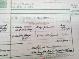 Eric Zilliacus &amp; Mary Morrall - Certified Copy of an Entry of Marriage - Pursuant to the Marriage, Manchester south - Marriage solemnized at the Register