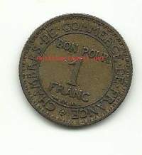 Ranska 1 Franc 1922  kolikko