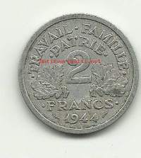 Ranska 2 Francs  1944  kolikko