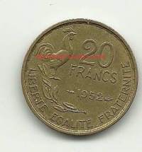 Ranska 20 Francs  1952  kolikko