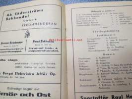 Svenska Finlands Skolidrottsförbunds Mästerskapstävlingar 1934 Borgå -programblad -käsiohjelma