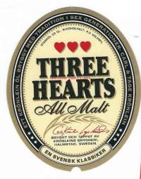 Three Hearts  -  olutetiketti
