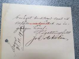 Joh. Askolin, Porvoo, 19.3.1900 -asiakirja, allekirjoitus Joh. Askolin