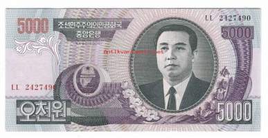 Pohjois-Korea    5000  Won  2006 -    seteli  / Won on Korean demokraattisen kansantasavallan eli Pohjois-Korean virallinen rahayksikkö, joka jakaantuu sataan