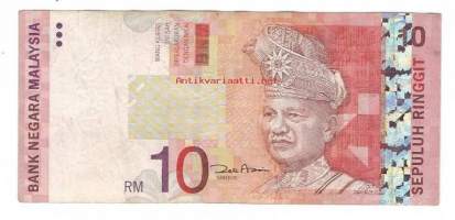 Malesia  10  Ringgit 1997 -   seteli / Malesia on valtio Kaakkois-Aasiassa. Sen pääkaupunki on Kuala Lumpur. Malesian väkiluku on noin 30 miljoonaa