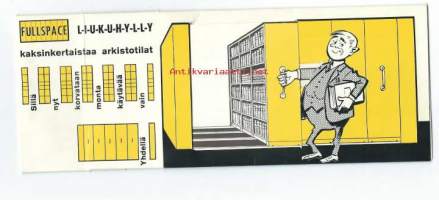 Edut liukuen esiin- mainoskortti 2-toiminen  n 1950-luku