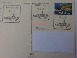 Parolan varuskunta -postikortti Parolan Panssarimuseon leimoilla