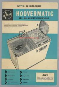 Hoovermatic malli 3334 - käyttö- ja huolto-ohjeet
