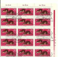 DDR leimattu arkin osa  - postimerkki