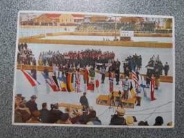 Sammelwerk nr. 6 Olympia 1932 Bild nr. 186 - Die Parade der Nation bei der Eröffnung Winterspiele in Lake Placid -keräilykuva