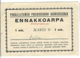 Punkalaitumen pohjoisseudun Nuorisoseuran Ennakkoarpa 1924 - arpa