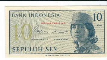 Indonesia  10 Sen  1964 seteli