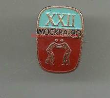 Moskova XXII -80  Olympia  lukkoneulamerkki  rintamerkki