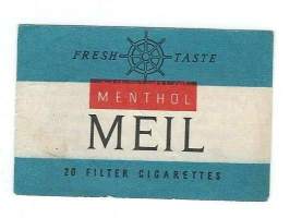 Menthol Meil  - tupakkaetiketti , mainos 1960 / Maistakaamme kaikki Meiliä nr 26326