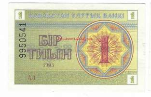 Kazastan 1 Tyin 1993   seteli / Kazakstan, virallisesti Kazakstanin tasavalta on Keski-Aasiassa ja läntisimmiltä osiltaan Itä-Euroopassa sijaitseva valtio.