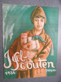 Jul-Scouten 1936 -partiolaisten joululehti ruotsiksi sis. mm. Ett rendezvous i Mandsjuriet, Under lägerdagar knyta scouter vänskapsband (Gullranda-lägret -