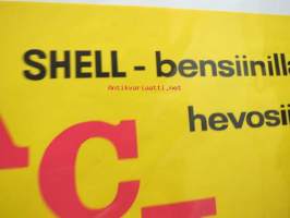 Shell ACI-bensiini / Rauli Warto -mainosjuliste 1960-luvulta