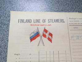 Finland Line of Steamers, &quot;Titania&quot;, 18.8.1913 -konossomentti, merirahtikirja