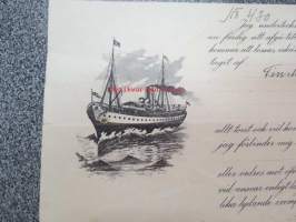 Ångfartyget &quot;Borgå&quot;, 11.5.1914 -konossomentti, merirahtikirja