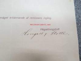 Hongell &amp; Slotte, Gamlakarleby (Kokkola) 7.1.1907 -asiakirja