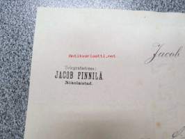 Jacob Finnilä, Nikolaistad / Vasa / Vaasa, 18.11.1907 -asiakirja